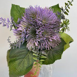 Artificial Greenery Bouquet Bush 7 Stems 12in Purple